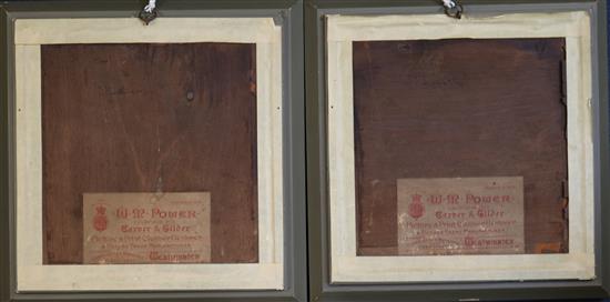 English School, Peggetty and Mischief, portraits of a Bulldog and St Bernard 9 x 9in.